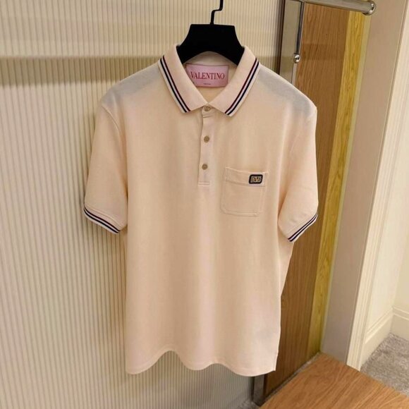 VALENTINO MEN NEW SEASON AUTHENTIC POLO SHIRT CREAM COLOR XXL SIZE - Picture 1 of 3